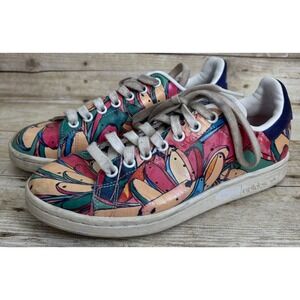 Adidas Womens Stan‎ Smith Floral Print Leather Causal/Athleisure Sneakers 6.5